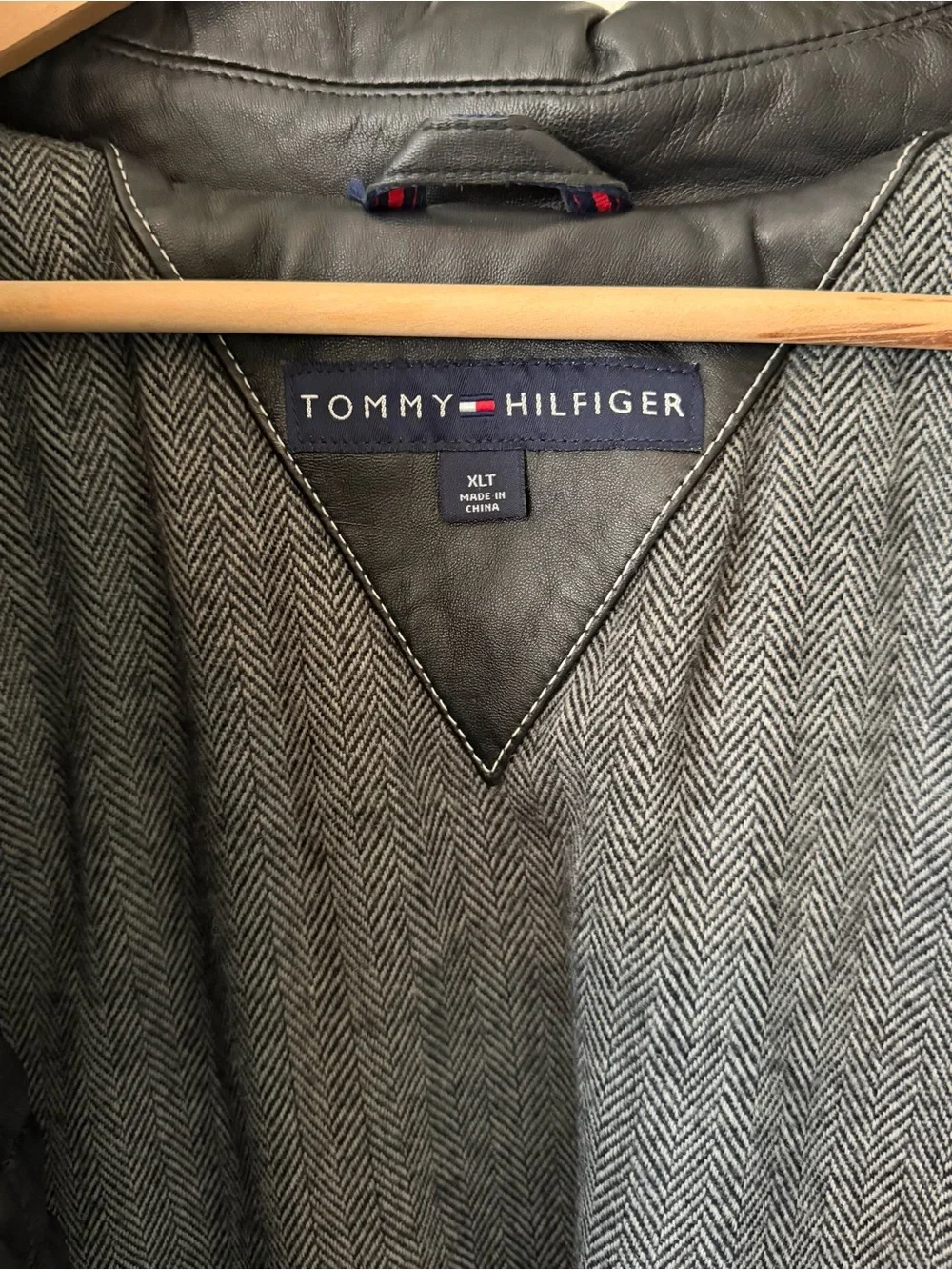 Tommy Hilfiger Black Leather Bomber Jacket